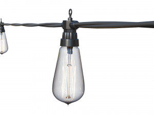 string lights edison lamps Modelo 3D