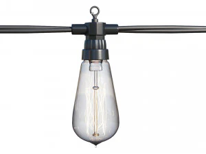 string lights edison lamps 3D Model
