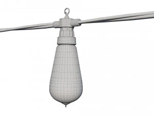 string lights edison lamps 3D Model