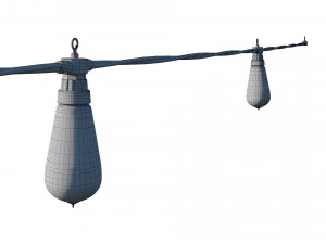 string lights edison lamps 3D Model