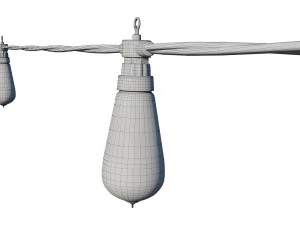 string lights edison lamps 3D Model