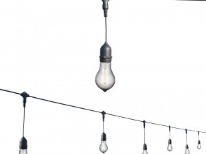 string lights edison lamps 3D Model