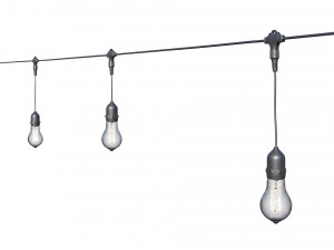 string lights edison lamps 3D Model