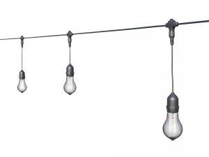string lights edison lamps 3D Model