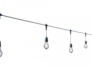 string lights edison lamps 3D Model