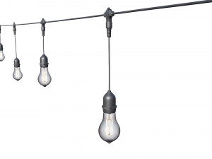 string lights edison lamps 3D Model