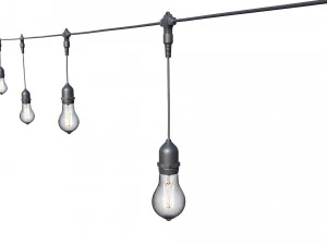 string lights edison lamps 3D Model