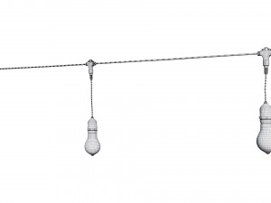 string lights edison lamps 3D Model