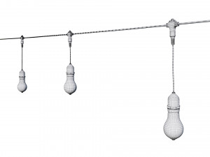 string lights edison lamps 3D Model