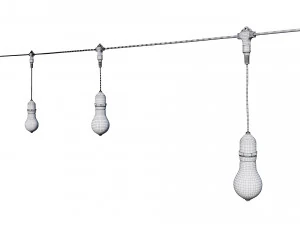 string lights edison lamps 3D Model