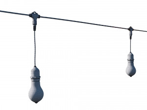 string lights edison lamps 3D Model
