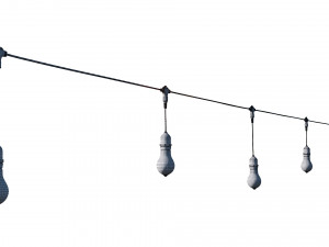 string lights edison lamps 3D Model
