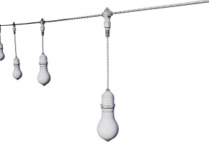 string lights edison lamps 3D Model