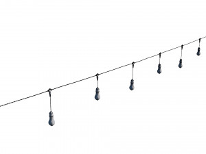 string lights edison lamps 3D Model