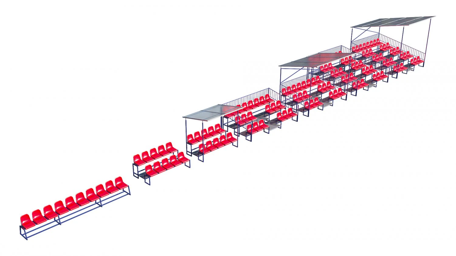 stadium seating tribune pack 3D Model .c4d .max .obj .3ds .fbx .stl .blend 