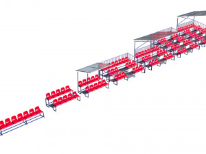 stadium seating tribune pack 3D Model