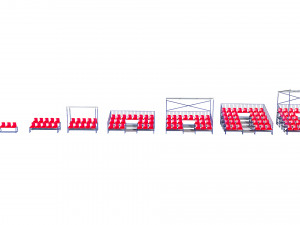 stadium seating tribune pack 3Dモデル