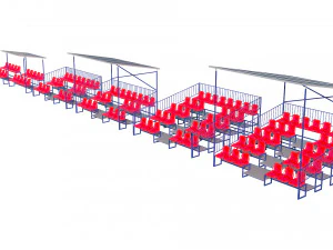 stadium seating tribune pack 3D Model