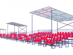 stadium seating tribune pack 3D Model