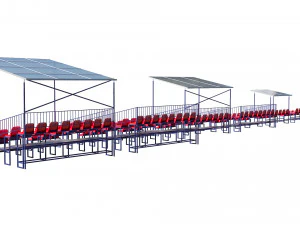stadium seating tribune pack 3D Model