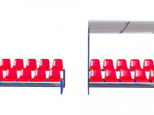 stadium seating tribune pack 3D Model