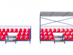 stadium seating tribune pack 3D Model