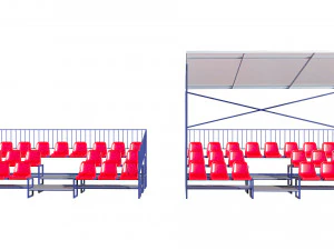 stadium seating tribune pack 3D Model