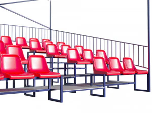 stadium seating tribune pack 3D Model