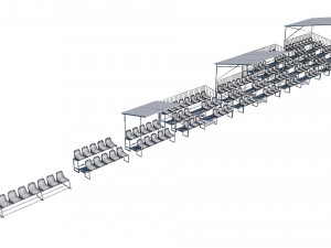 stadium seating tribune pack 3Dモデル