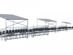 stadium seating tribune pack 3D Model
