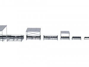 stadium seating tribune pack 3Dモデル