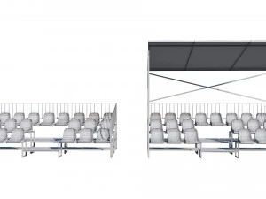 stadium seating tribune pack 3D Model