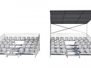 stadium seating tribune pack 3D Model