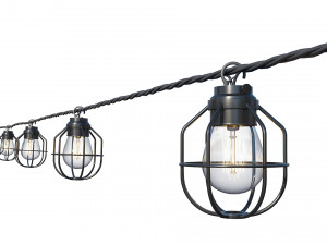 string lights edison lamps Model 3D