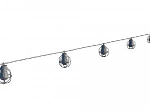 string lights edison lamps 3D Model