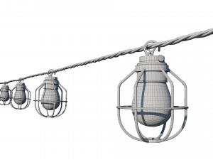 string lights edison lamps Model 3D