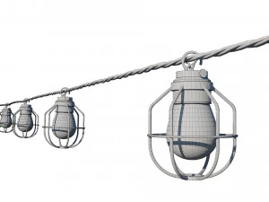 string lights edison lamps 3D Model