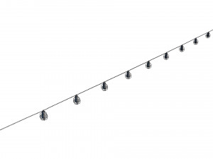 string lights edison lamps Model 3D
