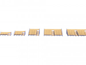 stadium seating tribune wooden pack 3D 模型