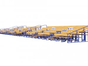stadium seating tribune wooden pack 3D Model