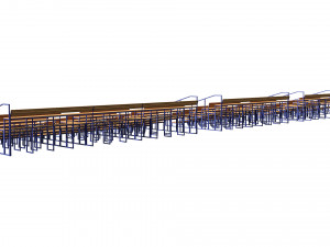 stadium seating tribune wooden pack 3D 模型