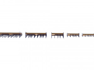 stadium seating tribune wooden pack 3D 模型