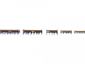 stadium seating tribune wooden pack 3D Model