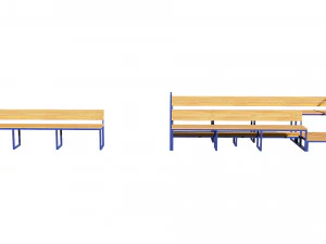 stadium seating tribune wooden pack 3D Model