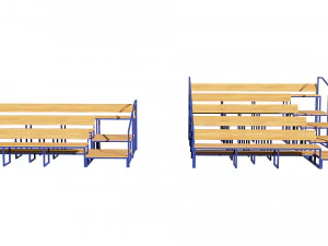 stadium seating tribune wooden pack 3D Model