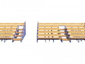 stadium seating tribune wooden pack 3D Model