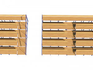 stadium seating tribune wooden pack 3D Model
