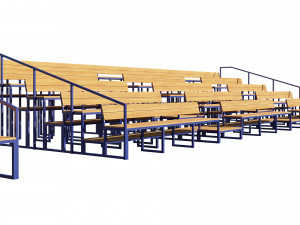 stadium seating tribune wooden pack 3D 模型