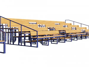 stadium seating tribune wooden pack 3D Model