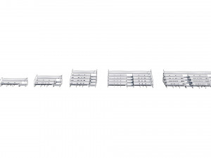 stadium seating tribune wooden pack 3D 模型
